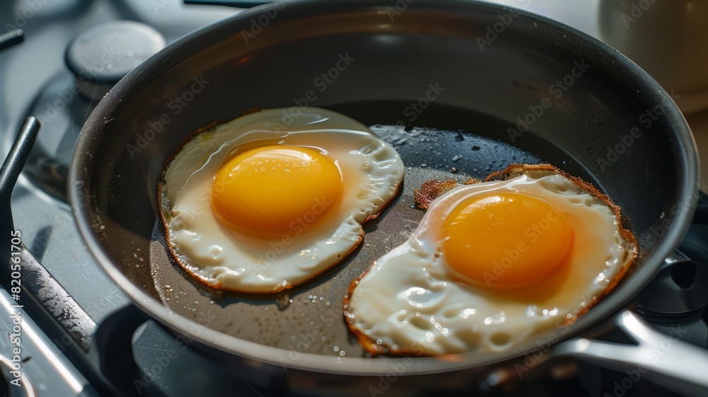 Fried eggs for breakfast. Eggs in a frying pan. Fried eggs. Fried eggs for breakfast. Eggs in a frying pan. Fried eggs.