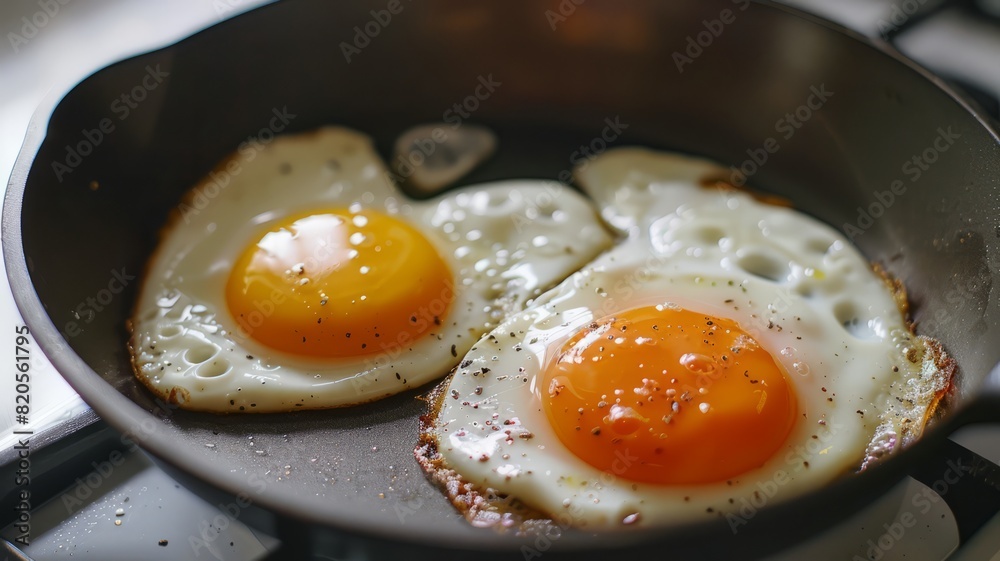 Fried eggs for breakfast. Eggs in a frying pan. Fried eggs. Fried eggs for breakfast. Eggs in a frying pan. Fried eggs.
