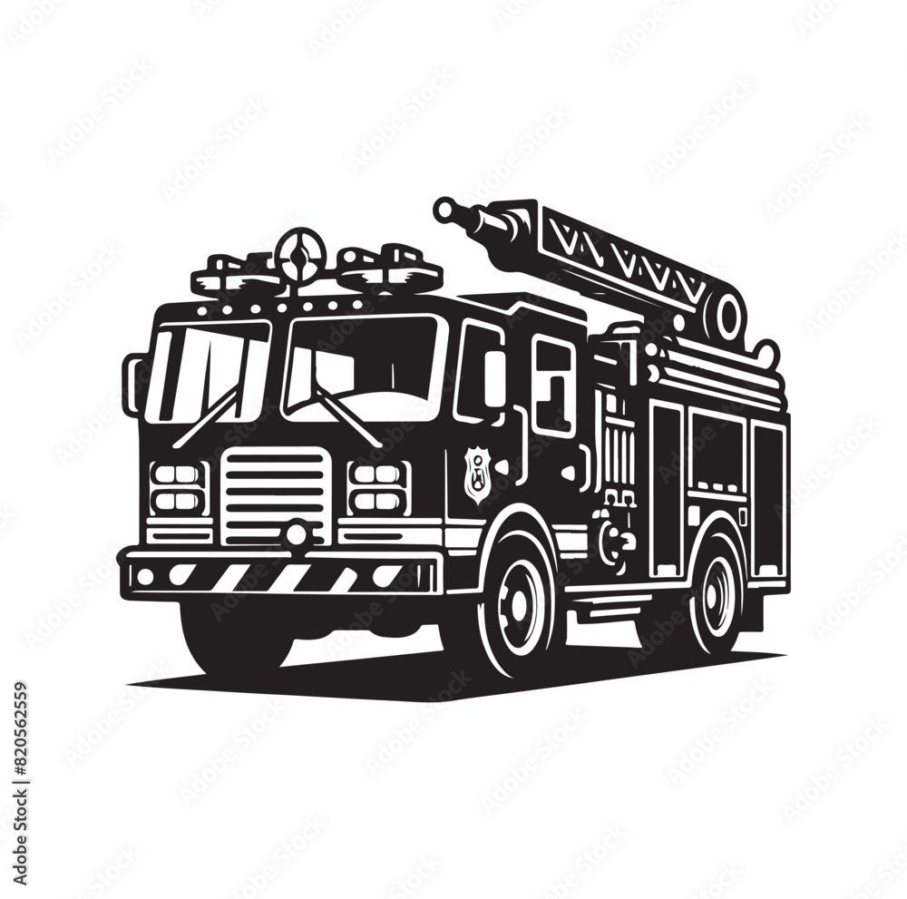 firefighter car vector illustration icon