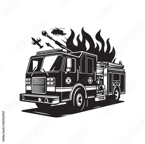 firefighter car vector illustration icon