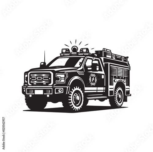 firefighter car vector illustration icon