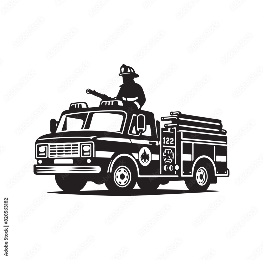 firefighter car vector illustration icon firefighter car vector illustration icon