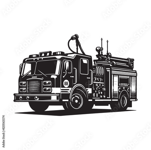 firefighter car vector illustration icon