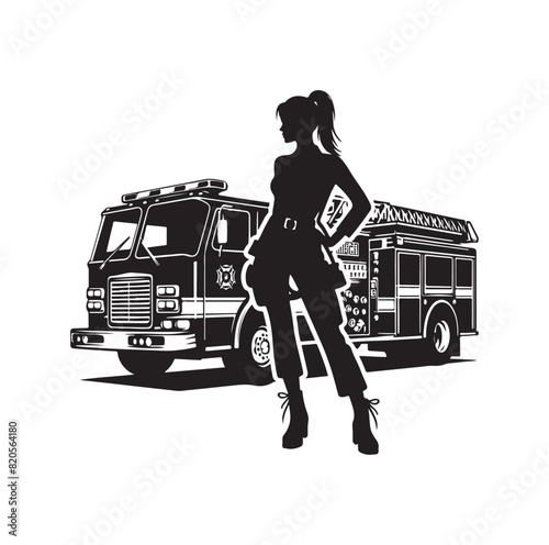 firefighter car vector illustration icon