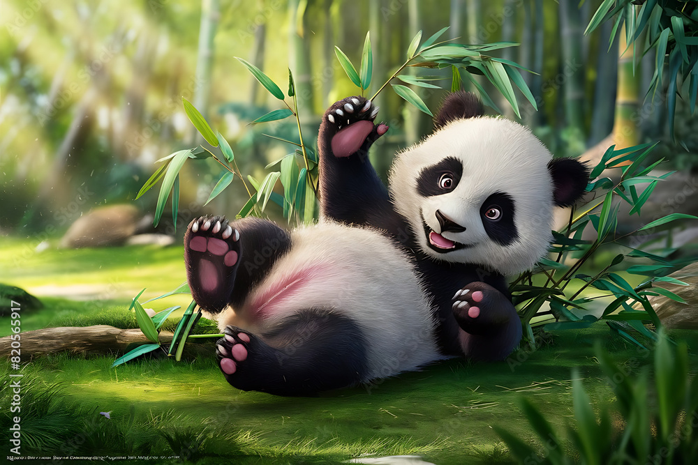 Obraz premium panda in park