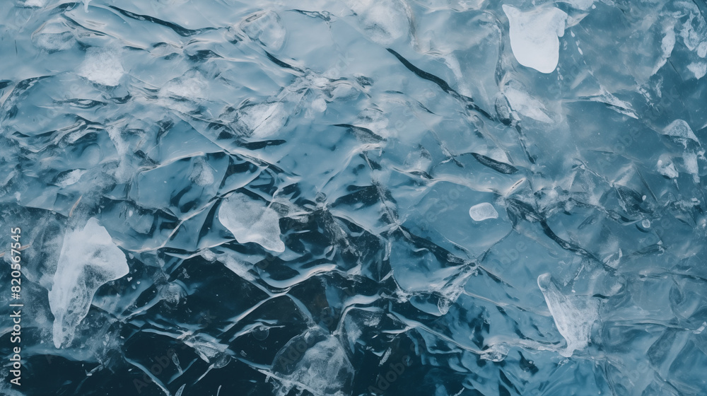 Broken ice in blue water. Natural ice. Cold frozen water. Winter season. Arctic glacier, north beauty. Abstract wallpaper, transparent texture. Generated AI Broken ice in blue water. Natural ice. Cold frozen water. Winter season. Arctic glacier, north beauty. Abstract wallpaper, transparent texture. Generated AI