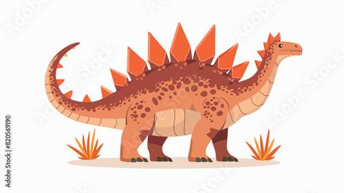 Profile of stegosaurus dino with spikes and plates on © Caso