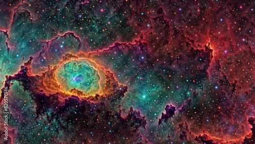 Nebulae Deep Space Dust and Stars Formation, Interstellar, Generative AI 
  photo