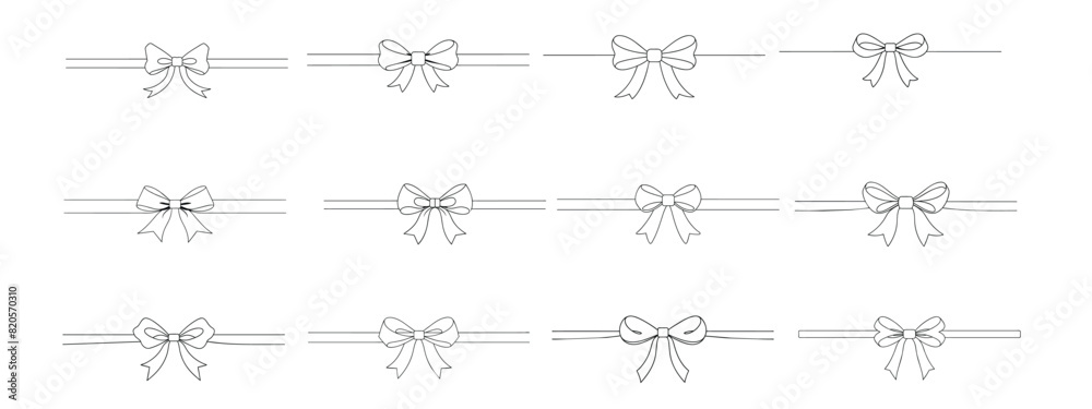 Bow and ribbon horizontal long satin Bow and ribbon horizontal long satin