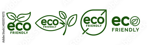 Set of eco friendly icons. Ecologic food stamps. Organic natural food labels.