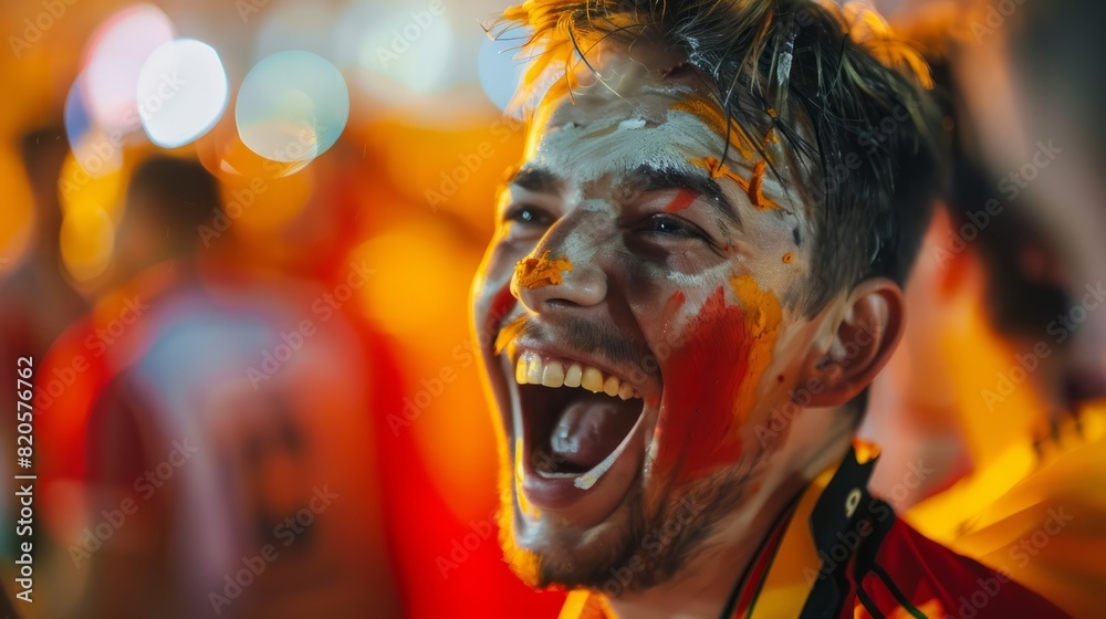 Euro 2024 in Germany: Joyful German Fan Celebrates Football Spirit