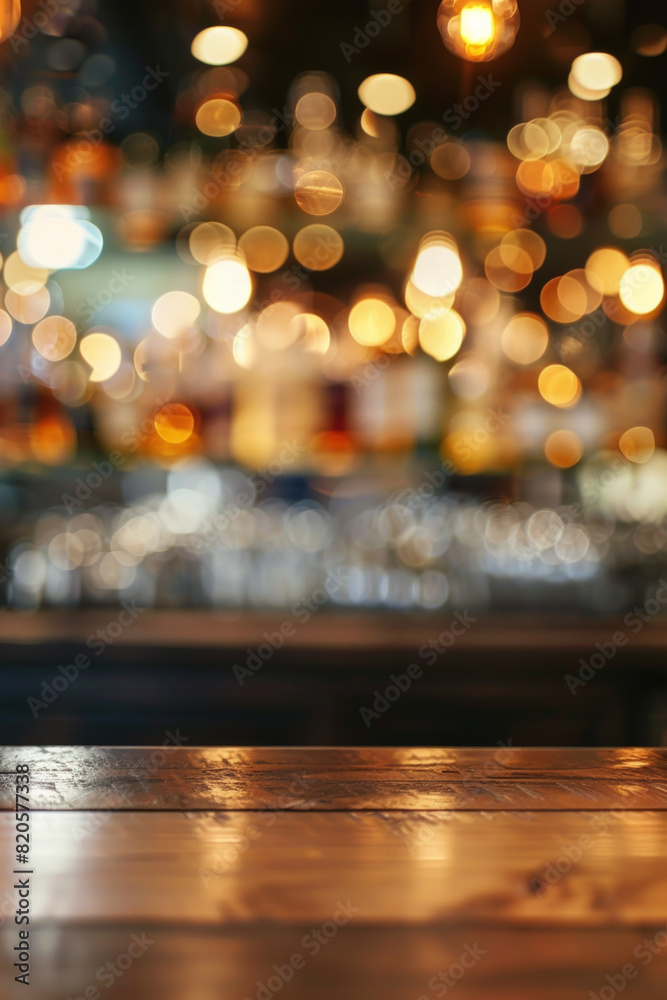 A bar table with blurred background of bar. Good for background A bar table with blurred background of bar. Good for background