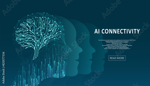 Artificial Intelligence illustration of brain.