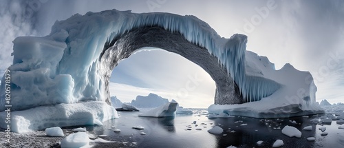 Ice cave in the winter. 3D illustration. Elements of this image furnished by NASA photo