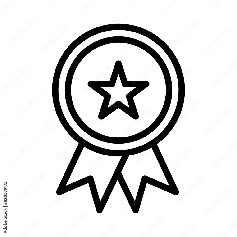 Badge icon or logo illustration outline black style Badge icon or logo illustration outline black style