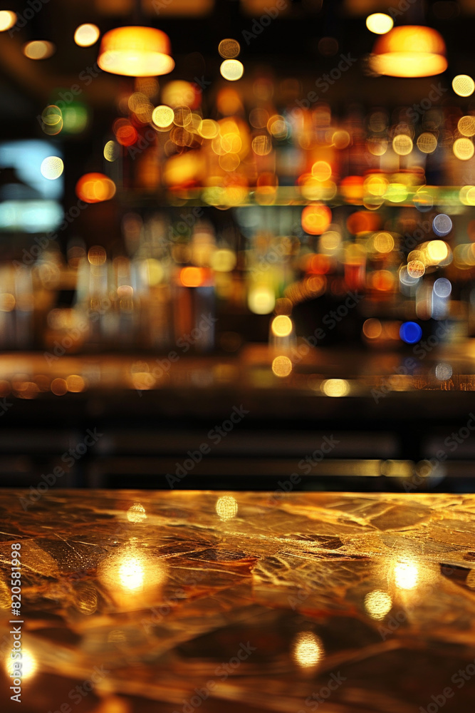 A bar table with blurred background of bar. Good for background A bar table with blurred background of bar. Good for background