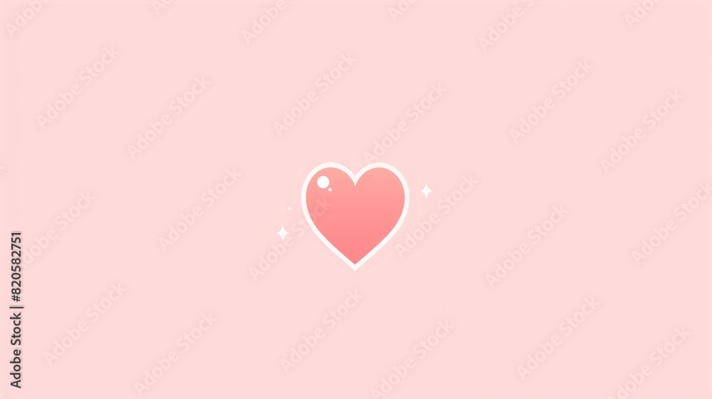 a minimalist cute heart pattern with a pink background Generative AI