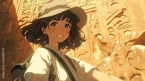 考古学者の女性、エジプト文明21