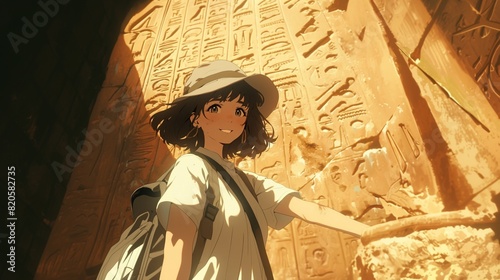 考古学者の女性、エジプト文明22
