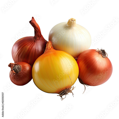 Wallpaper Mural A variety of fresh, colorful onions including red, yellow, and white, perfect for culinary use. Close-up shot on a Transparent background Torontodigital.ca