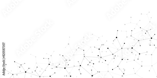 Foto Molecular structure and genetic engineering, molecules DNA, neural network, scientific research