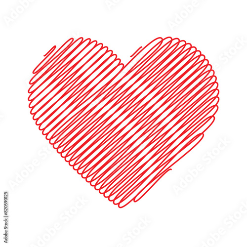 hearts symbol thread line vector illustration