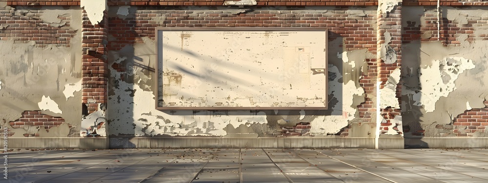 Vacant Billboard on Historic Brick Apartment Complex in Downtown Landscape Vacant Billboard on Historic Brick Apartment Complex in Downtown Landscape