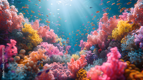 coral reef in the blue sea © RJ