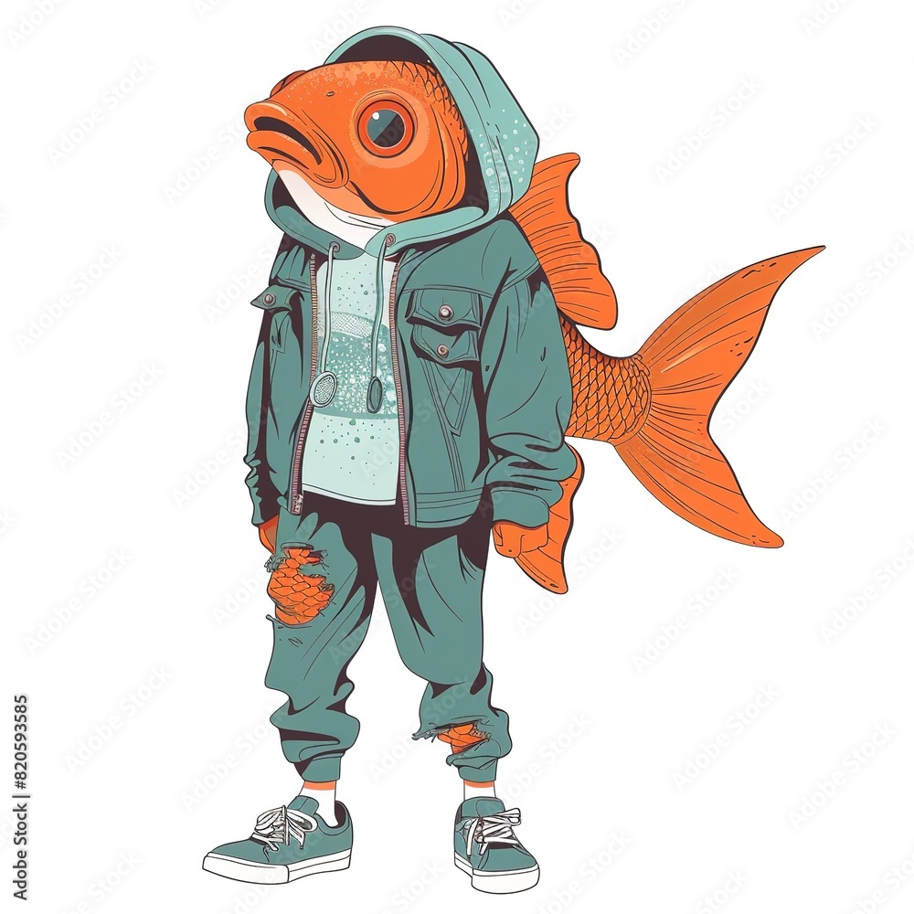 Obraz premium Fish athleisure fashion 