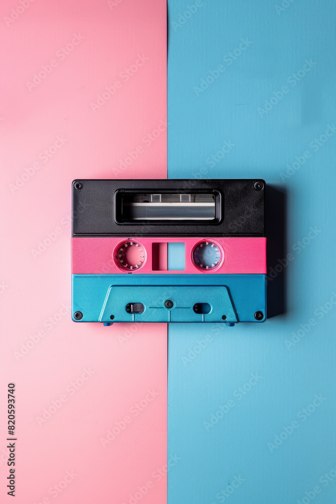 Obraz premium An isolated audio cassette tape on a clean background