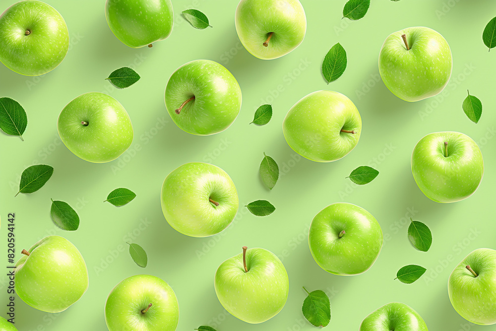 Fresh green apple background. Fresh green apple background.