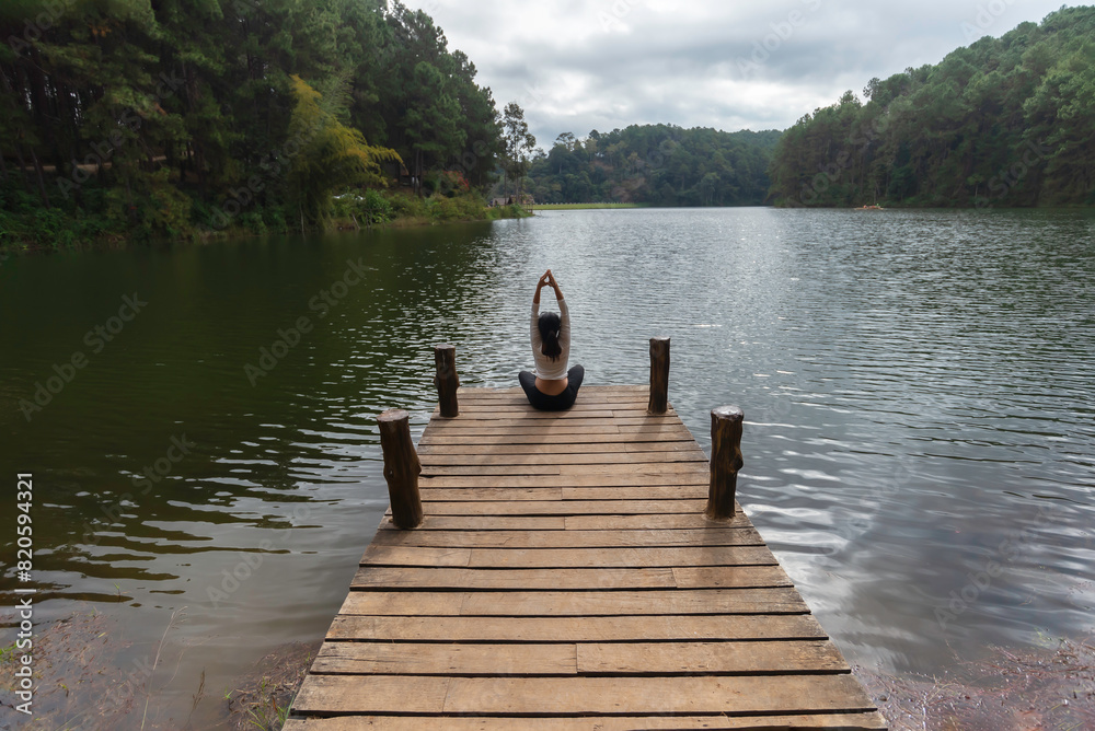 Lifestyle woman yoga exercise and pose for healthy life.Fitness and healthy lifestyle. Lifestyle woman yoga exercise and pose for healthy life.Fitness and healthy lifestyle.