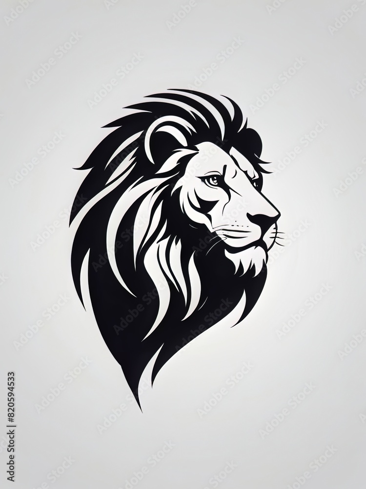Fototapeta premium A silhouette color logo design of lion vector