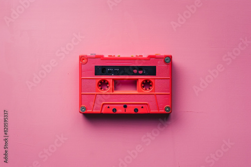 An isolated audio cassette tape on a clean background