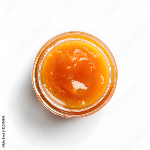 Wallpaper Mural Apricot jam in a jar top view, isolated on white background Torontodigital.ca