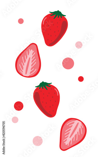 シンプルな苺のイラストセット