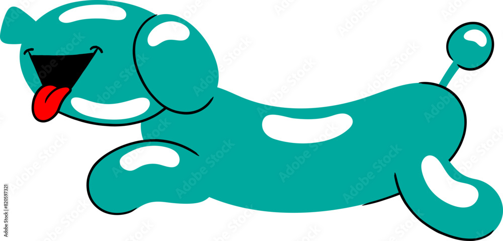 Cute groovy dog character illustration vector Cute groovy dog character illustration vector