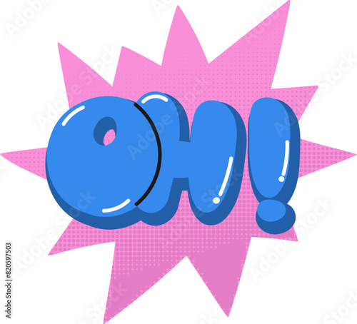 Speech bubble with oh text element vector