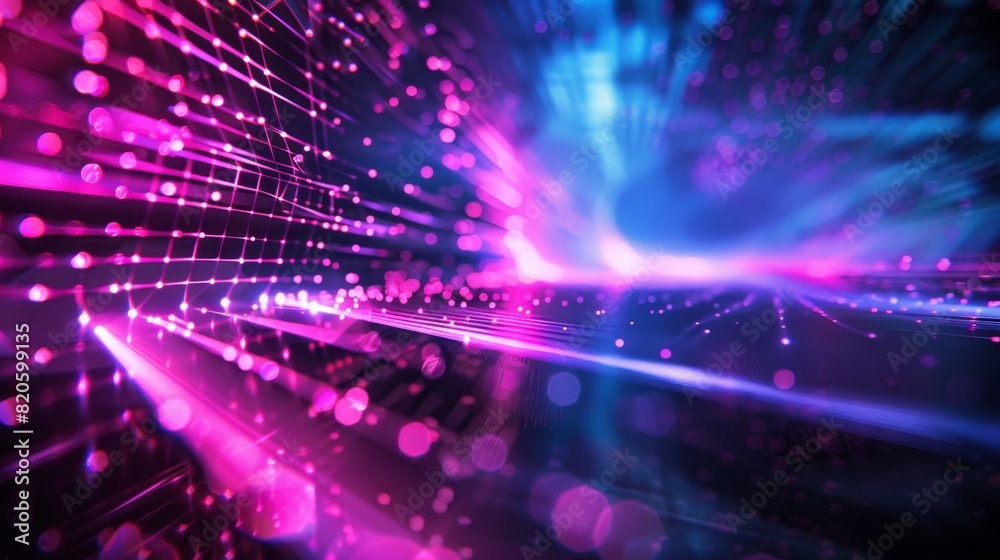 Vibrant abstract digital art with neon lights and dynamic patterns in pink and blue hues, depicting a futuristic technology background. Vibrant abstract digital art with neon lights and dynamic patterns in pink and blue hues, depicting a futuristic technology background.