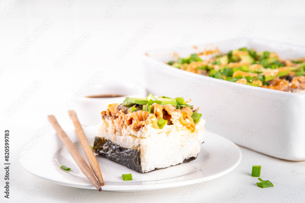 Salmon Philadelphia Sushi Bake Recipe Casserole Salmon Philadelphia Sushi Bake Recipe Casserole