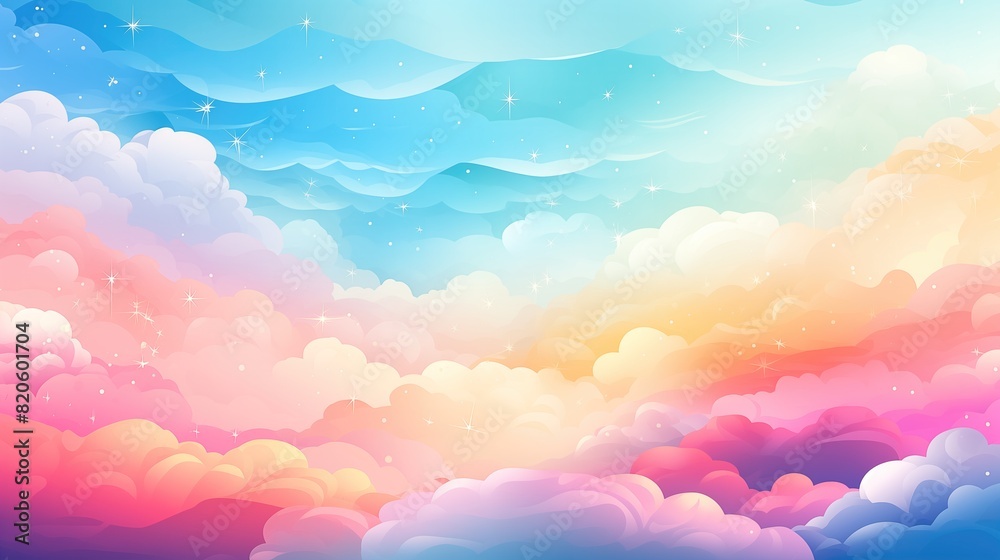Abstract kawaii Colorful Sky rainbow background. Soft gradient pastel Comic graphic Abstract kawaii Colorful Sky rainbow background. Soft gradient pastel Comic graphic