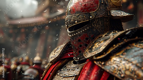 A closeup view of intricate patterns and textures in a Berserkers armor photo