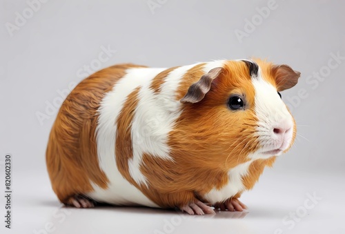 Guinea Pig Cuy isolated on white background in side view photo