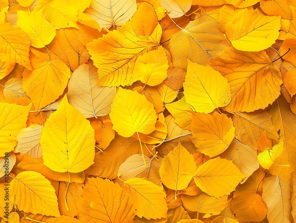 Autumn's Golden Carpet: A Beautiful Display of Fallen Leaves in 4:3 Aspect Ratio