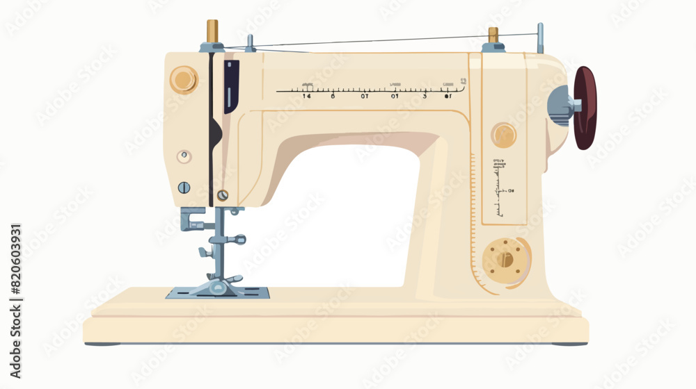 Modern sewing machine on white background Vector illustration