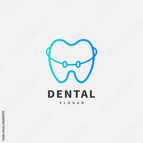 dental braces icon logo design illustration