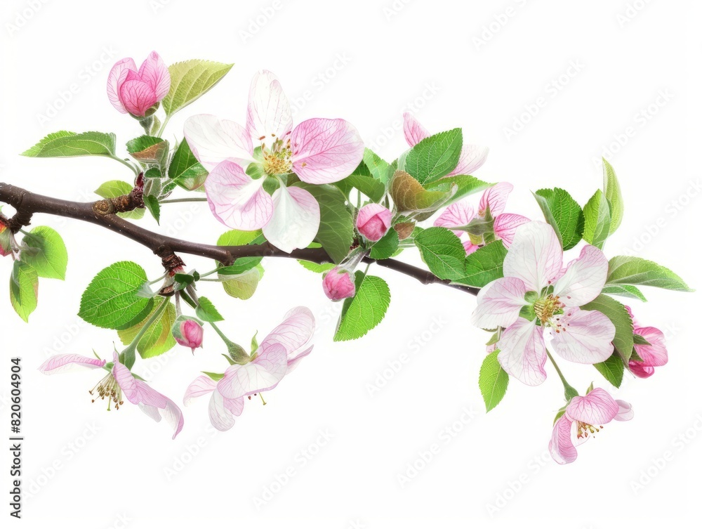 In Full Bloom: Apple Blossom Branch Gracefully Stands Alone in Spring - Artistic 4:3 Composition