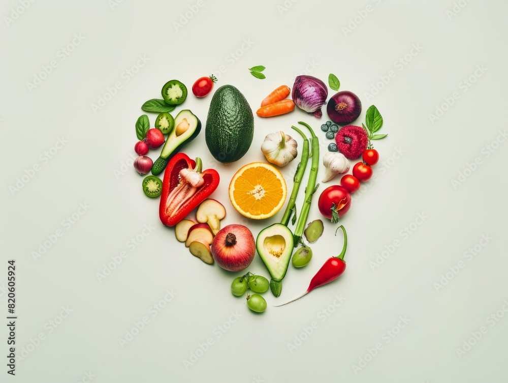 Heart-Healthy Food Groups: Embracing Natural Fruits and Vegetables in a 4:3 Aspect Ratio Heart-Healthy Food Groups: Embracing Natural Fruits and Vegetables in a 4:3 Aspect Ratio