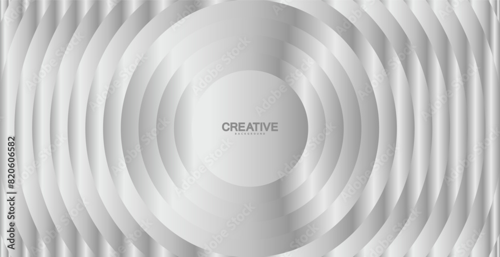 Fototapeta premium Circle silver background. Creative round. Gradient composition. illustration - Vector