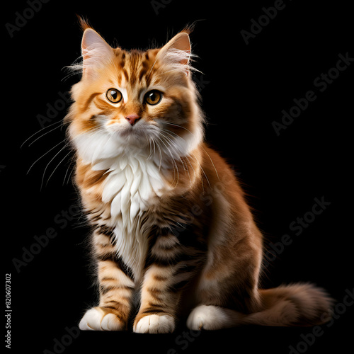 cat on black background 